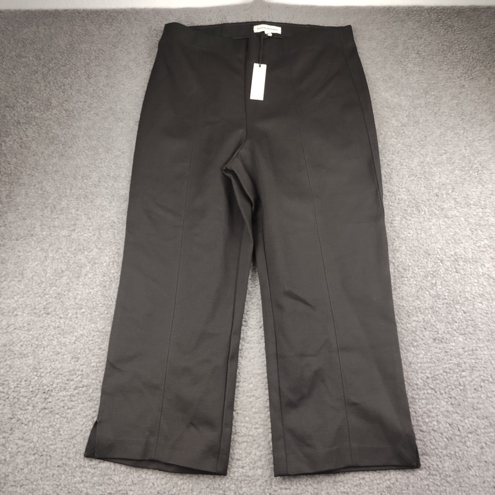 Banana Republic Pants Stretch Wide Leg Black Pull on Cropped Size Large NWT